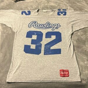 Vintage Distressed Rawlings Jersey Tee Sports Tshirt Paper Thin Football